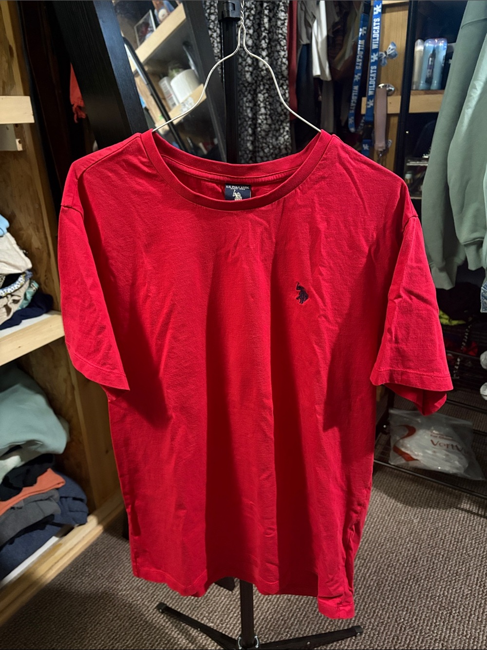 U.S. Polo Assn. Bright Red Short Sleeve Crewneck Tee with Embroidered Logo